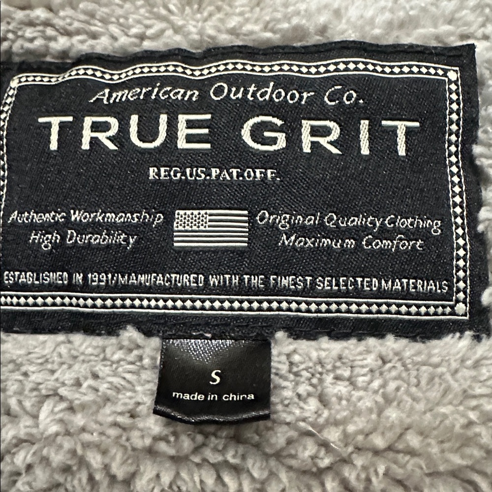 True Grit Zip Up Sweater in Light Gray small - Picture 2 of 5